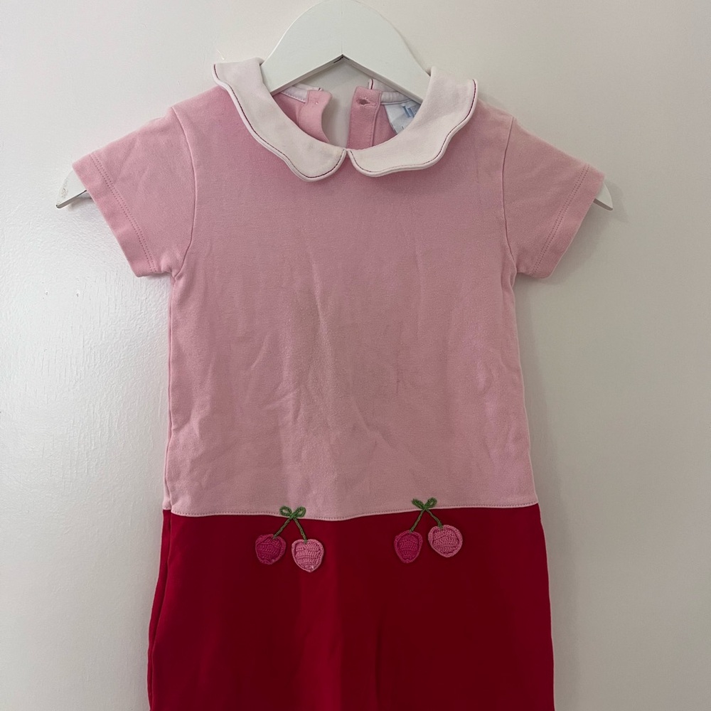 Little English Pink and Red Cherry Dress
